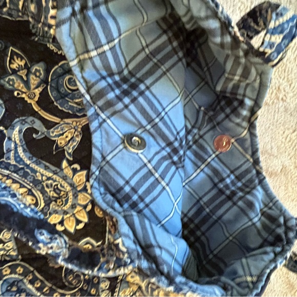 Vera Bradley blue deep night paisley tote approx 13x14 - Picture 7 of 9